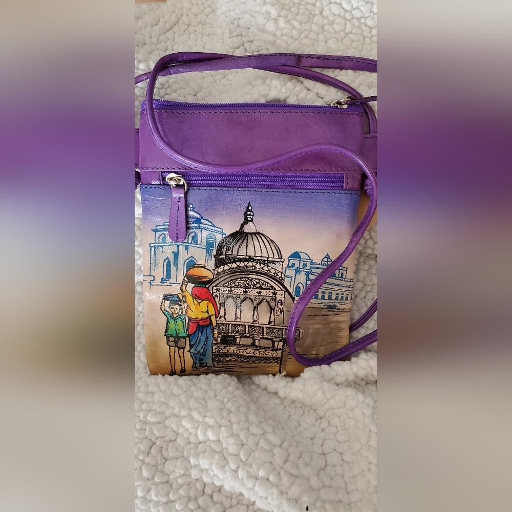 Never used beautiful hand painted leather crossbody. Original all the way!